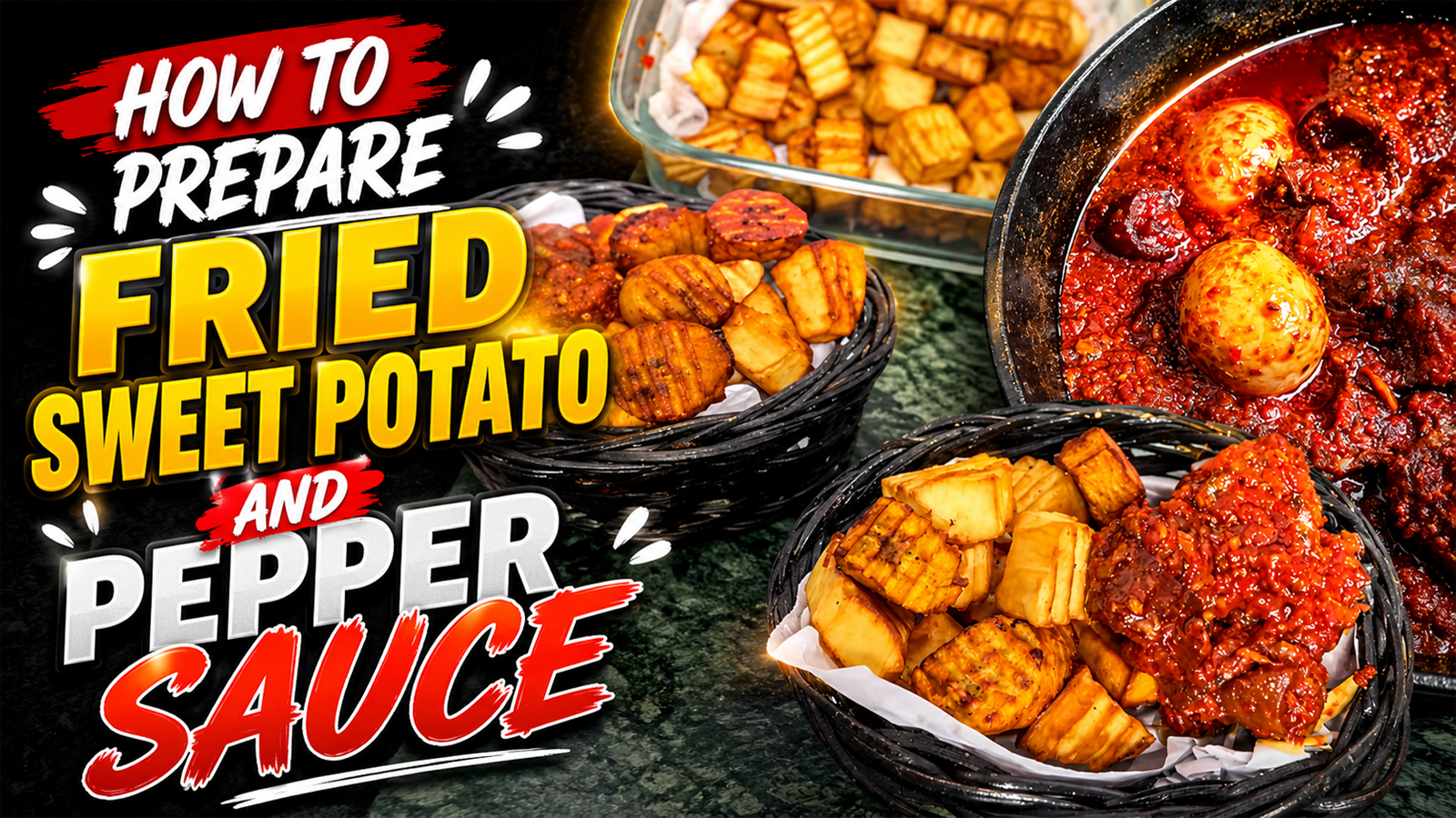 How to prepare fried sweet potato and pepper sauce