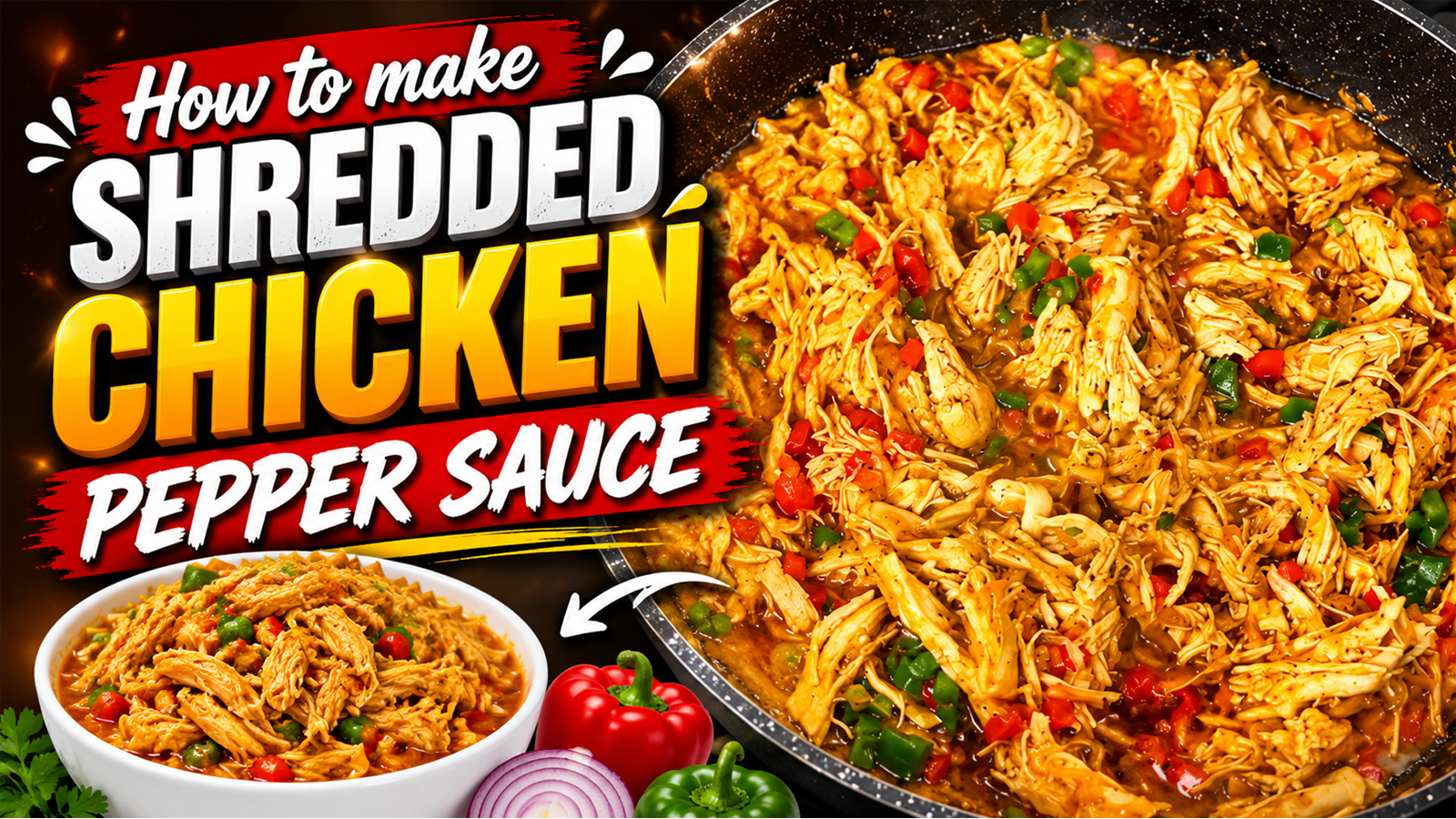 How to make shredded chicken pepper sauce